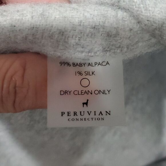 Peruvian Connection Baby Alpaca Wool Coat in Grey Size L - Picture 10 of 13